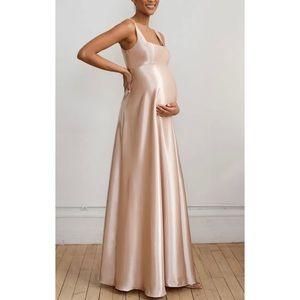 JENNY YOO Ariana Maternity Bridesmaid Dress in Pale Gold Size 2